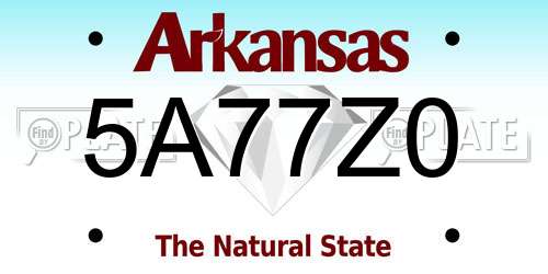 5A77Z0 Arkansas License Plate