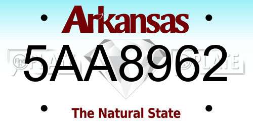 5AA8962 Arkansas License Plate