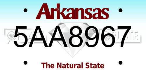 5AA8967 Arkansas License Plate