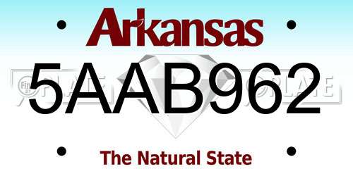 5AAB962 Arkansas License Plate
