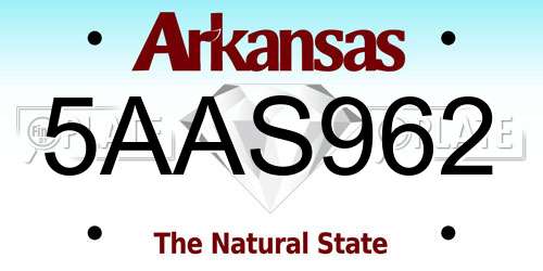 5AAS962 Arkansas License Plate