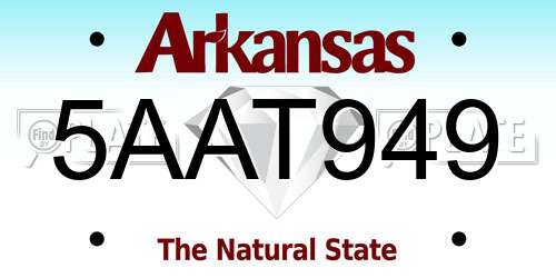 5AAT949 Arkansas License Plate