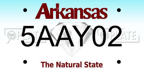 5AAY02 Arkansas License Plate