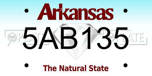 5AB135 Arkansas License Plate