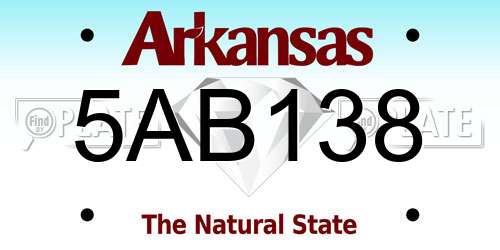 5AB138 Arkansas License Plate