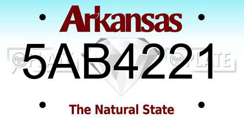 5AB4221 Arkansas License Plate