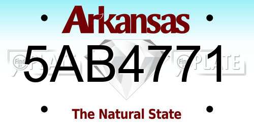 5AB4771 Arkansas License Plate