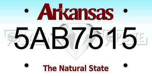 5AB7515 Arkansas License Plate