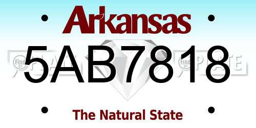 5AB7818 Arkansas License Plate