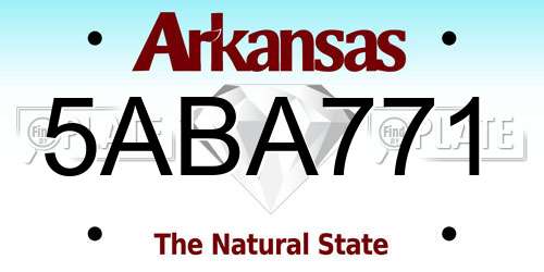 5ABA771 Arkansas License Plate