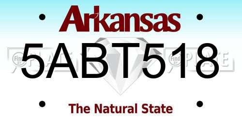 5ABT518 Arkansas License Plate