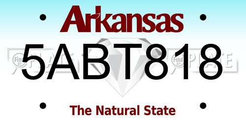 5ABT818 Arkansas License Plate