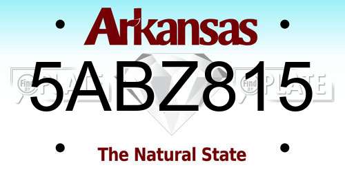 5ABZ815 Arkansas License Plate