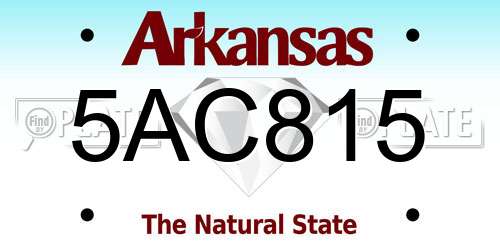 5AC815 Arkansas License Plate