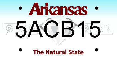 5ACB15 Arkansas License Plate