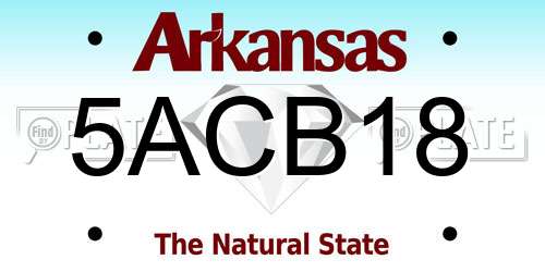 5ACB18 Arkansas License Plate