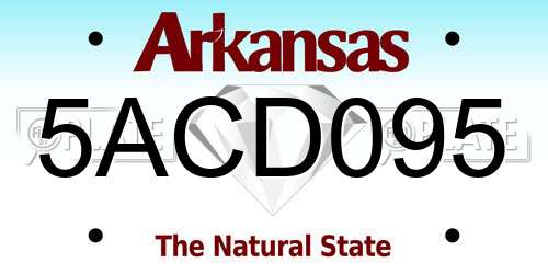5ACD095 Arkansas License Plate
