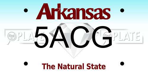 5ACG Arkansas License Plate