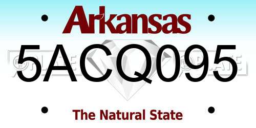 5ACQ095 Arkansas License Plate