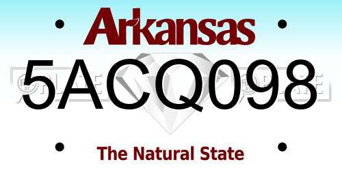 5ACQ098 Arkansas License Plate