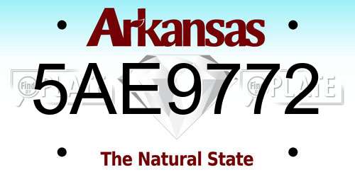 5AE9772 Arkansas License Plate