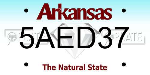 5AED37 Arkansas License Plate