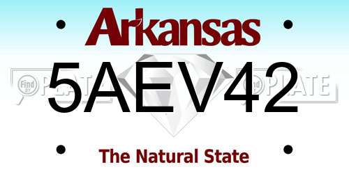 5AEV42 Arkansas License Plate