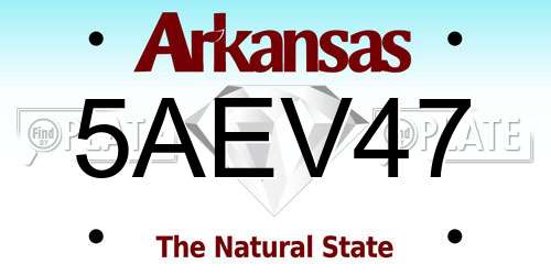 5AEV47 Arkansas License Plate