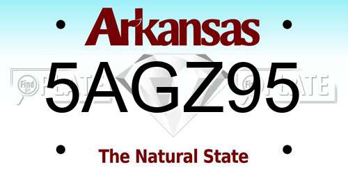 5AGZ95 Arkansas License Plate