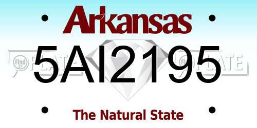 5AI2195 Arkansas License Plate