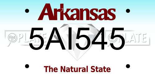 5AI545 Arkansas License Plate