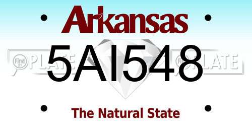 5AI548 Arkansas License Plate