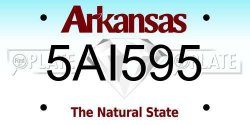 5AI595 Arkansas License Plate