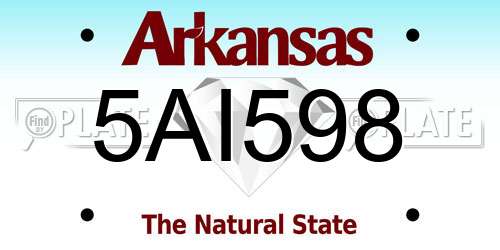 5AI598 Arkansas License Plate