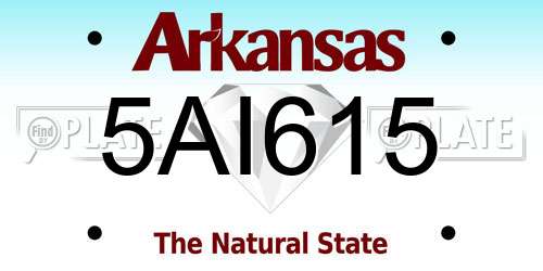 5AI615 Arkansas License Plate
