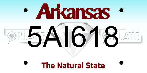 5AI618 Arkansas License Plate