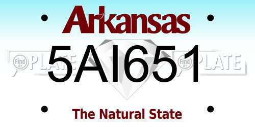 5AI651 Arkansas License Plate