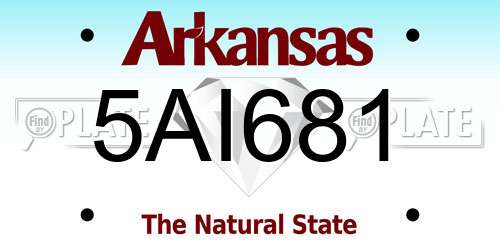 5AI681 Arkansas License Plate