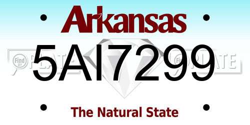 5AI7299 Arkansas License Plate