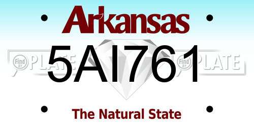 5AI761 Arkansas License Plate