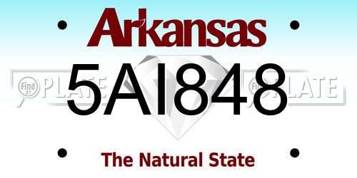 5AI848 Arkansas License Plate