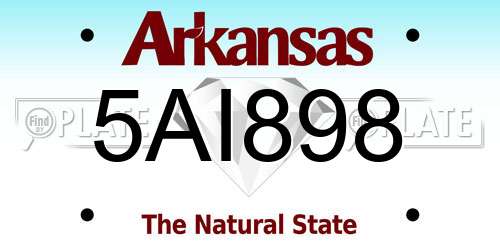 5AI898 Arkansas License Plate
