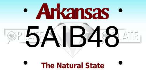5AIB48 Arkansas License Plate