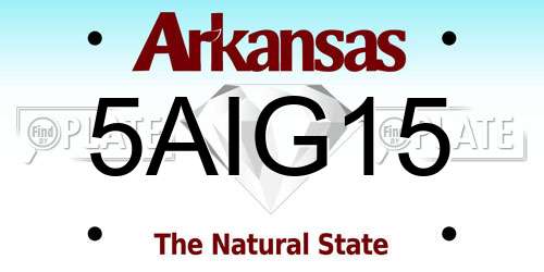 5AIG15 Arkansas License Plate