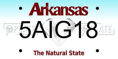 5AIG18 Arkansas License Plate