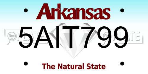 5AIT799 Arkansas License Plate