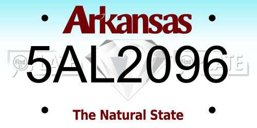 5AL2096 Arkansas License Plate