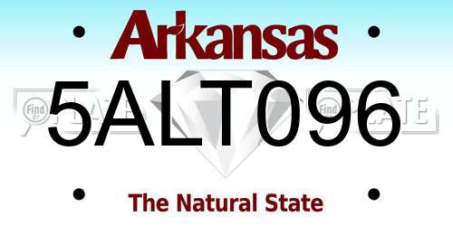 5ALT096 Arkansas License Plate