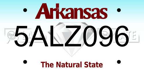 5ALZ096 Arkansas License Plate