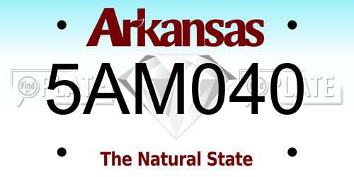 5AM040 Arkansas License Plate